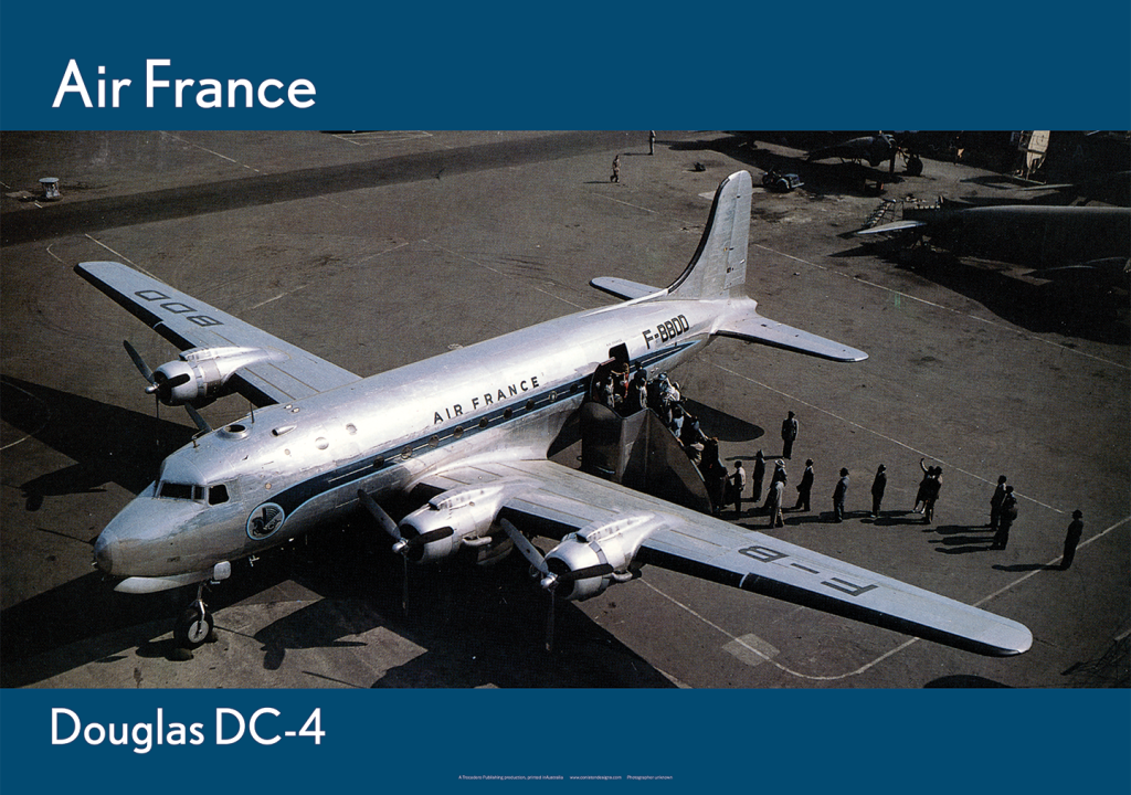 Air France Douglas DC-4 taking on passengers 1940s