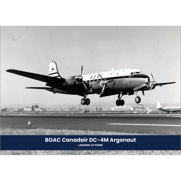 BOAC Canadair DC-4M Argonaut at Rome Art Print