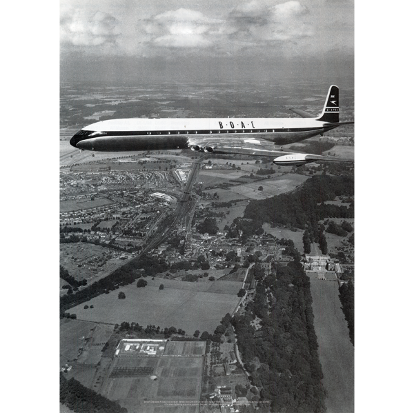 BOAC deHavilland DH.106 Comet 4 over Hatfield Art Print