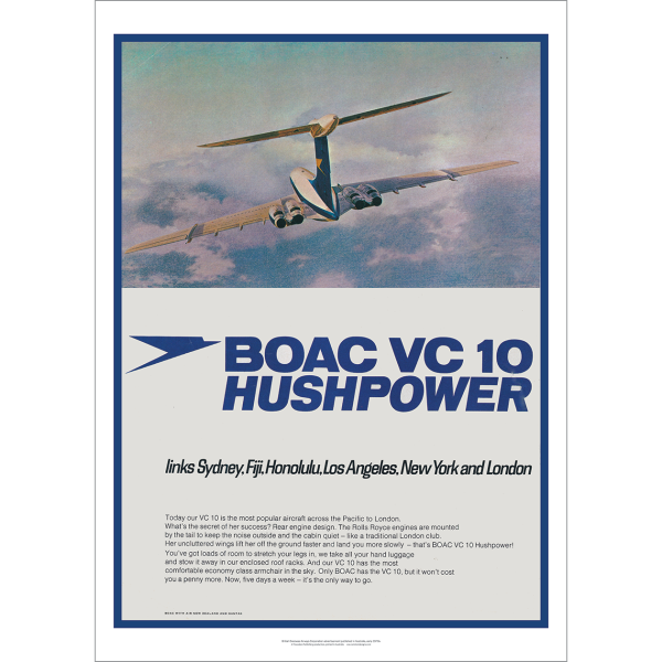 BOAC Vickers VC.10 Hushpower Advertisement Art Print