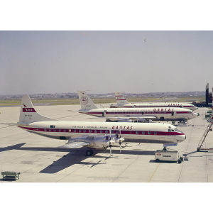 Qantas Electra and 707 at Sydney 1960