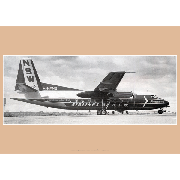 Airlines of NSW Fokker F.27-200 Friendship 1959 Art Print