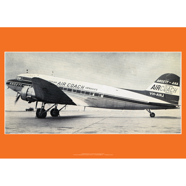 Ansett-ANA Victorian Air Coach Services Douglas DC-3 Art Print