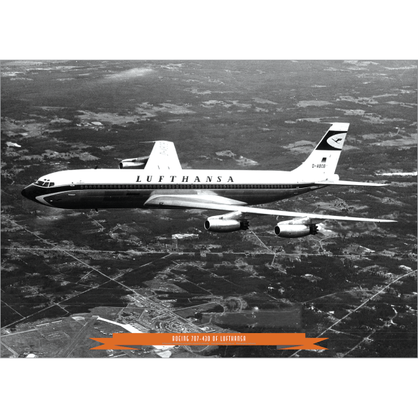 Lufthansa Boeing 707-430 Aerial Art Print