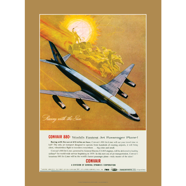 Convair CV-880 Trade Advertisement Art Print