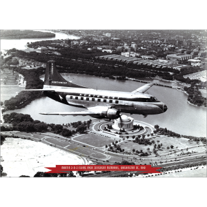 Northwest Airlines Martin 2-0-2 Over Washington DC 1948 Art Print