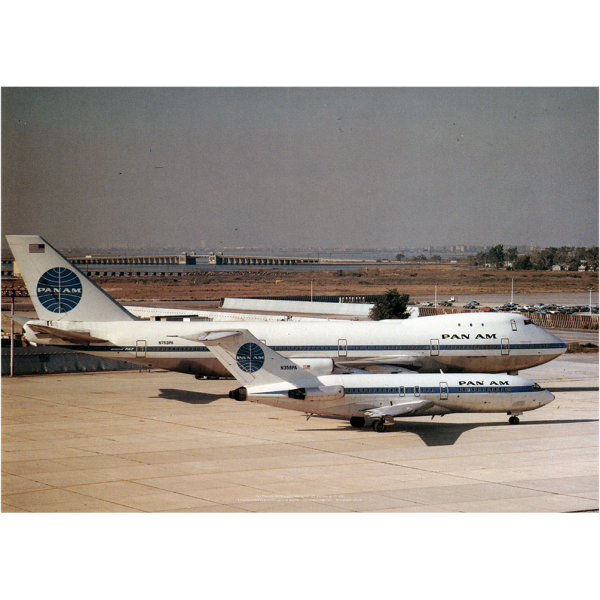 Pan Am Boeing 747-121 and 727-225 Adv. Art Print