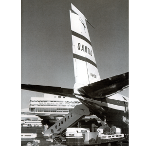 Qantas Boeing 707-138 at San Francisco 1959 Art Print