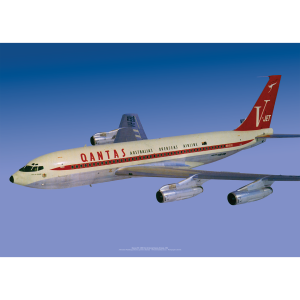 Qantas Boeing 707-138B V-Jet Aerial Art Print