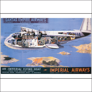Qantas Short Empire Flying Boat Promotional Poster 1938 Art Print