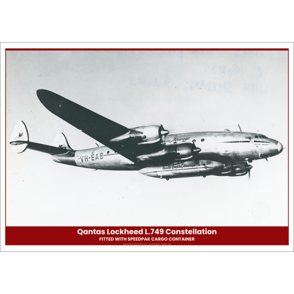 Qantas Lockheed L.749 Constellation Aerial Speedpak Art Print