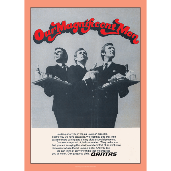 Qantas Our Magnificent Men Advertisement 1970s Art Print