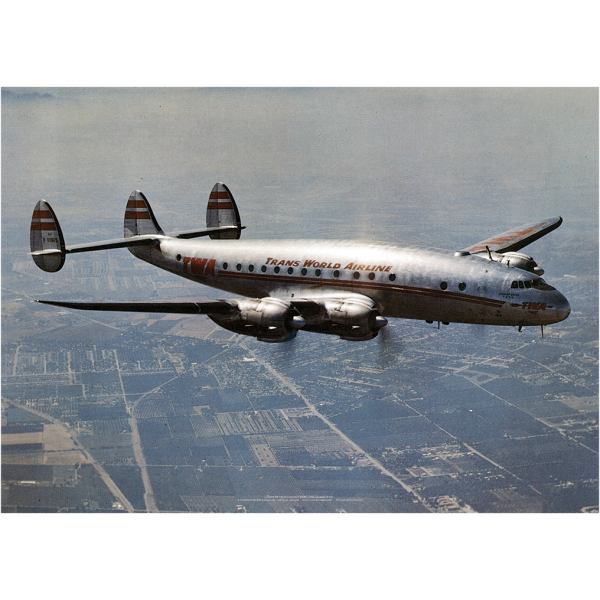 TWA Lockheed L.49 Constellation Aerial Art Print