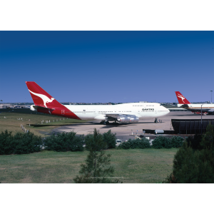 Qantas 747-338 departing Sydney 1984