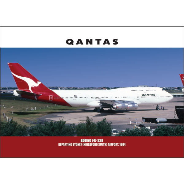 Qantas 747-338 departing Sydney 1984