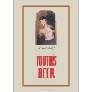 Tooth's Beer A Man's Drink Art Print - Boxer in Mirror - Multi Sizes