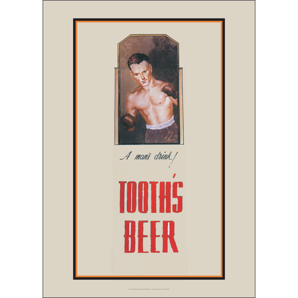 Tooth's Beer A Man's Drink Art Print - Boxer in Mirror - Multi Sizes