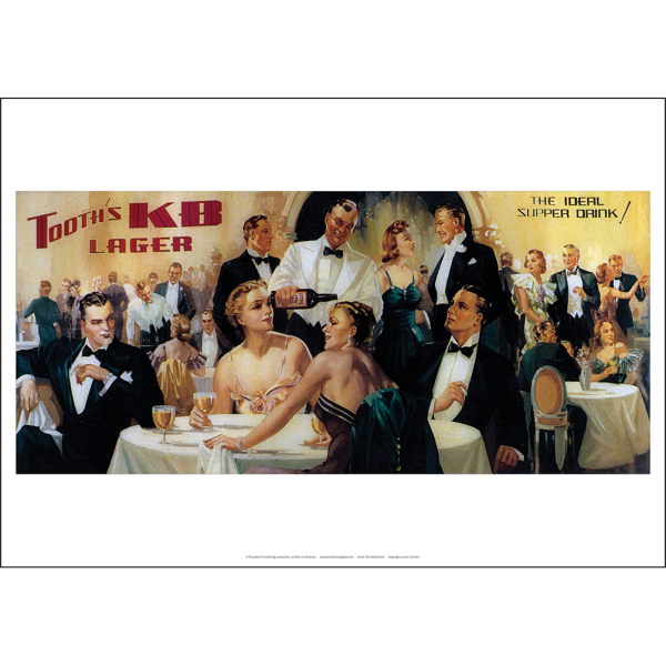 Tooth's KB Lager The Ideal Supper Drink Art Print - Sophisticated Nightclub - Multi Sizes