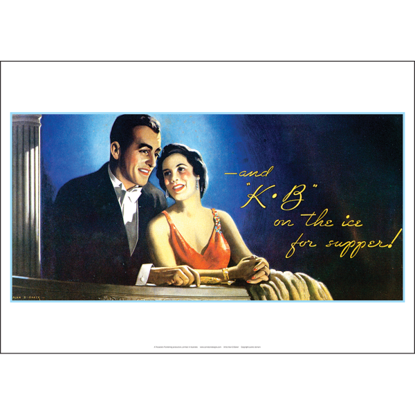 Tooth's KB Lager On Ice For Supper Art Print - Couple at Theatre - Multi Sizes