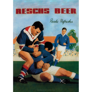 Resch's Beer Resch's Refreshes Art Print - Footballer in Headlock - Multi Sizes