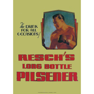 Resch's Long Bottle Pilsener 'For All Occasions' Art Print - Boxer in Mirror - Multi Sizes