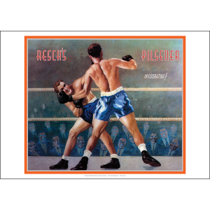 Resch's Pilsener 'Invigorating' Art Print - Boxers in Ring - Multi Sizes