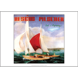 Resch's Pilsener 'Cool and Refreshing' Art Print - Sailing Boats on Sydney Harbour - Multi Sizes