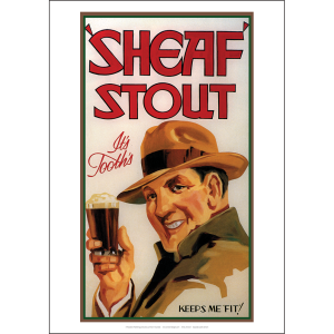 Tooth's Sheaf Stout 'It Keeps Me Fit' Art Print - Man in a Raincoat - Multi Sizes