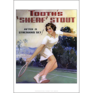 Tooth's Sheaf Stout 'A Strenuous Set' Art Print - Playing Tennis - Multi Sizes