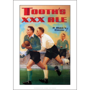 Tooth's XXX Ale 'A Man's Drink' Art Print - Footballers in Action - Multi Sizes GR-WH