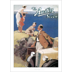 Austin Seven Advertisement Art Print - Happy Family