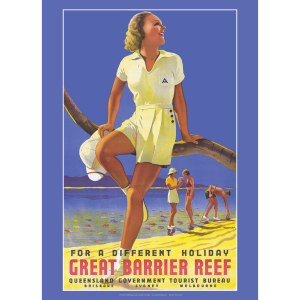 Queensland Great Barrier Reef Poster Art Print - Percy Trompf 1950s
