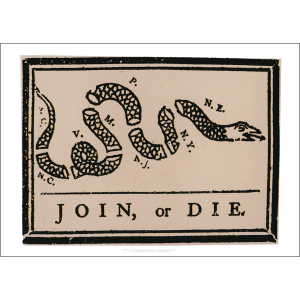 Benjamin Franklin 'Join or Die' Cartoon Art Print