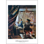 Johannes Vermeer 'A Painter in His Studio' Art Print c1668 - aka 'The Art of Painting' - Multi Sizes border&caption BDCP
