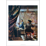 Johannes Vermeer 'A Painter in His Studio' Art Print c1668 - aka 'The Art of Painting' - Multi Sizes border&caption BDCP