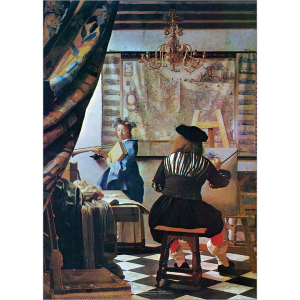 Johannes Vermeer 'A Painter in His Studio' Art Print c1668 - aka 'The Art of Painting' - Multi Sizes edge-to-edge ee