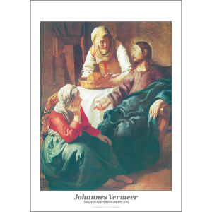 Johannes Vermeer 'Christ in the House of Martha and Mary' Art Print c1655 - Multi Sizes border&caption bdcp