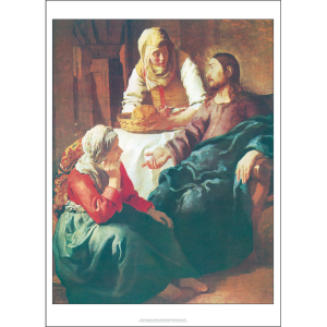 Johannes Vermeer 'Christ in the House of Martha and Mary' Art Print c1655 - Multi Sizes white border bd