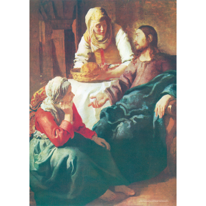 Johannes Vermeer 'Christ in the House of Martha and Mary' Art Print c1655 - Multi Sizes edge-to-edge ee