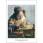 Johannes Vermeer 'The Lacemaker' Art Print c1669 - Multi Sizes border&caption bdcp