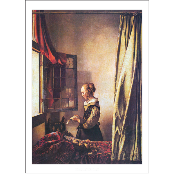 Johannes Vermeer 'Lady Reading a Letter at an Open Window' c1658 - Multi Sizes BD