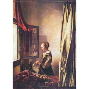 Johannes Vermeer 'Lady Reading a Letter at an Open Window' c1658 - Multi Sizes EE