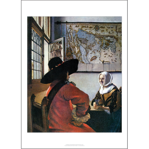 Johannes Vermeer 'Soldier and a Laughing Girl' Art Print c1657 - Multi Sizes BD