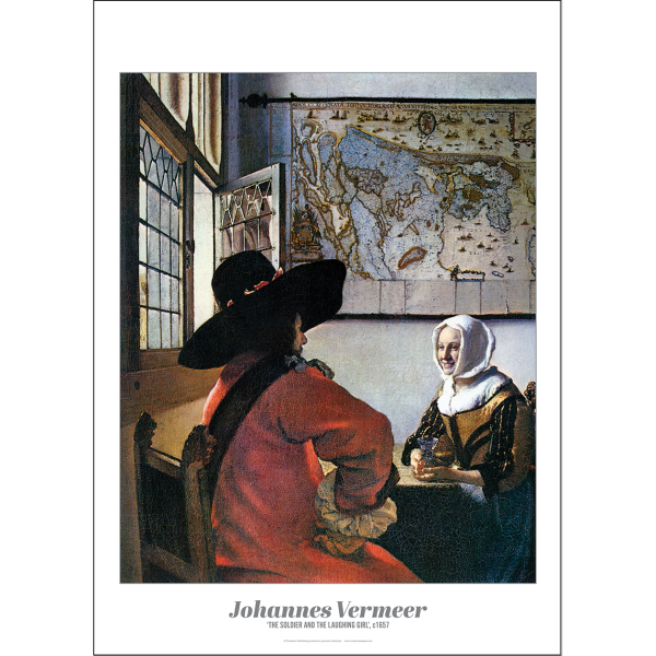 Johannes Vermeer 'Soldier and a Laughing Girl' Art Print c1657 - Multi Sizes BDCP