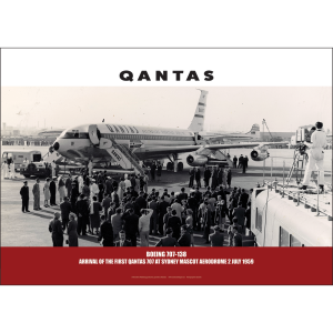 Qantas Empire Airways Art Print - Arrival Ceremony First Boeing 707-138 at Sydney 2 July 1959