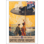 Qantas Empire Airways Advertisement Art Print - Flying Boat Cooee 1930s - Multi Sizes LG bordered bd