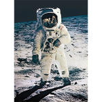 Moon Landing 1969 Iconic Image Art Print - Apollo 11 Neil Armstrong Buzz Aldrin