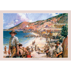 Frank Crozier 'The Beach At Anzac Cove, Gallipoli 1915' Art Print - World War I