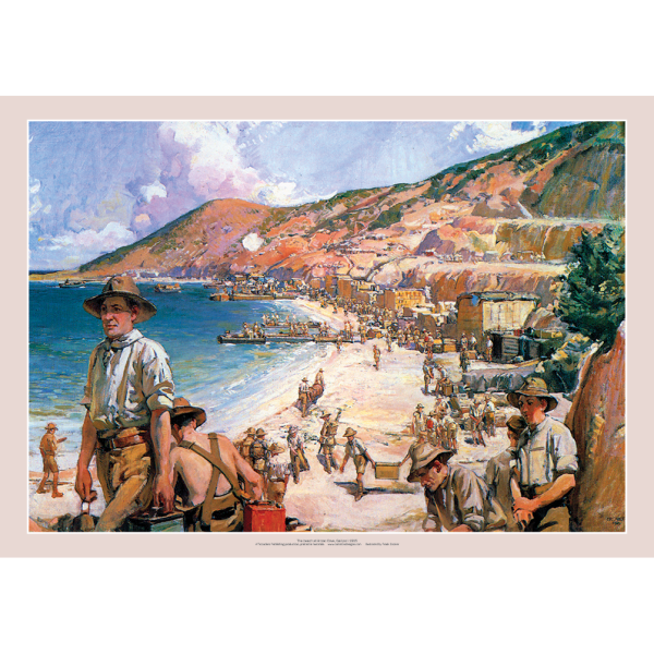 Frank Crozier 'The Beach At Anzac Cove, Gallipoli 1915' Art Print - World War I